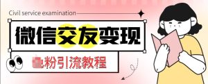 微信交友变现项目，吸引全网LSP男粉精准变现，小白也能轻松上手，日入500+-沐风资源库