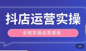 抖店运营全程实操教学课，实体店老板想转型直播带货，想从事直播带货运营，中控，主播行业的小白-沐风资源库