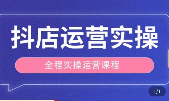 抖店运营全程实操教学课，实体店老板想转型直播带货，想从事直播带货运营，中控，主播行业的小白-沐风资源库