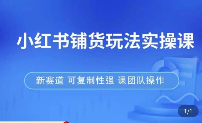 小红书铺货玩法实操课，流量大，竞争小，非常好做，新赛道，可复制性强，可团队操作-沐风资源库