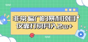 非常偏门的暴利项目，仅靠打赏月入2w+-沐风资源库