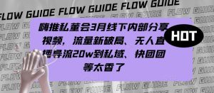 嗨推私董会3月线下内部分享视频，流量新破局、无人直播导流20w到私域、快团团等太香了-沐风资源库