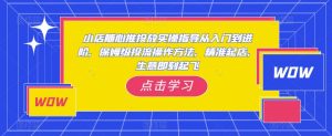 小店随心推投放实操指导从入门到进阶，保姆级投流操作方法，精准起店，生意即刻起飞-沐风资源库