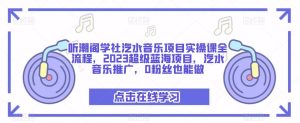 听潮阁学社汽水音乐项目实操课全流程，2023超级蓝海项目，汽水音乐推广，0粉丝也能做-沐风资源库