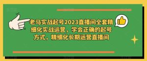 老马实战起号2023直播间全套精细化实战运营，学会正确的起号方式，精细化长期运营直播间-沐风资源库