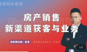皮哥·房产销售新渠道获客与业务，​打造新时代房产经纪达人，助力行业新人成长为业内精英-沐风资源库