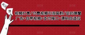 视频打赏/付费视频引流吸粉/定时弹窗广告+自带视频+支付接口+源码自适应-沐风资源库