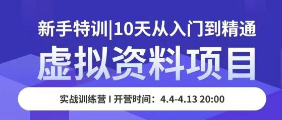 虚拟资料项目新手特训，10天从入门到精通，保姆级实操教学-沐风资源库
