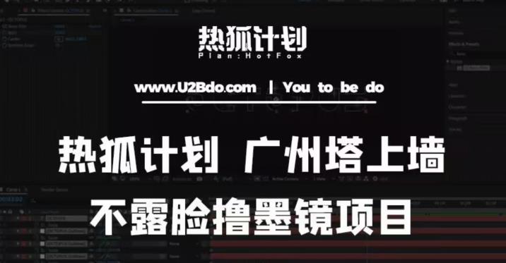 热狐计划抖音无人直播广州塔上墙，不露脸撸墨镜项目（素材+教程+插件）-沐风资源库
