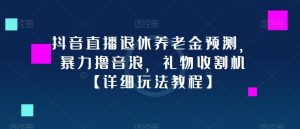 抖音直播退休养老金预测，暴力撸音浪，礼物收割机【详细玩法教程】-沐风资源库