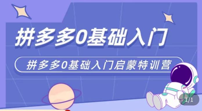 六一电商·拼多多运营0-1实操特训营，拼多多从基础到进阶的可实操玩法-沐风资源库