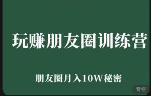 玩赚朋友圈系统课，朋友圈月入10W的秘密，​7天系统图文课程-沐风资源库