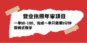 营业执照年审项目，一单50-100，完成一单只需要5分钟，保姆式教学-沐风资源库
