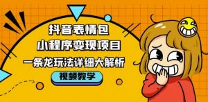 抖音表情包小程序变现项目，一条龙玩法详细大解析，视频版学习！-沐风资源库