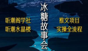 听潮阁学社听潮水晶楼抖音冰糖故事会项目实操，小说推文项目实操全流程，简单粗暴！-沐风资源库