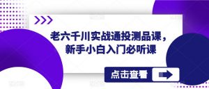 老六千川实战通投测品课，新手小白入门必听课-沐风资源库