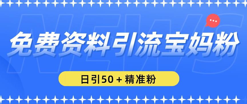 免费资料引流宝妈粉，日引50+精准粉【揭秘】-沐风资源库