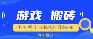 游戏挂机挂机项目，多机操作，日赚300【揭秘】-沐风资源库