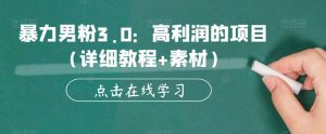 暴力男粉3.0：高利润的项目（详细教程+素材）【揭秘】-沐风资源库