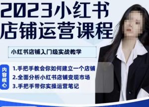陶金金·2023小红书店铺运营课，小红书店铺入门实战教学-沐风资源库