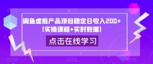 闲鱼虚拟产品项目稳定日收入200+（实操课程+实时数据）-沐风资源库