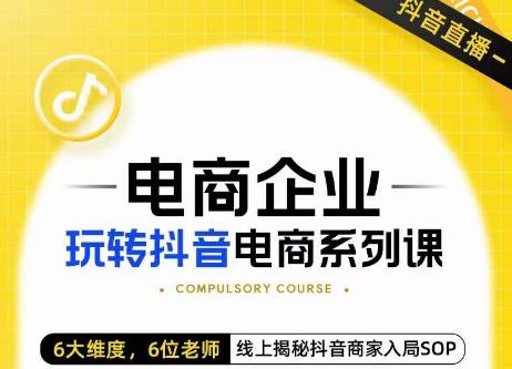 玺承·电商企业玩转抖音电商系列课，6大维度，6位老师，线上揭秘抖音商家入局SOP-沐风资源库