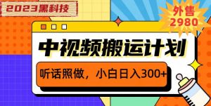 外面卖2980元2023黑科技操作中视频撸收益，听话照做小白日入300+-沐风资源库