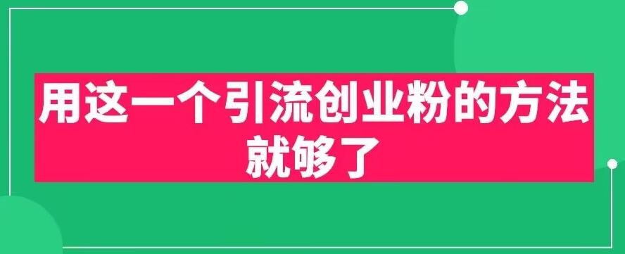 用这一个引流创业粉的方法就够了，PPT短视频引流创业粉【揭秘】-沐风资源库