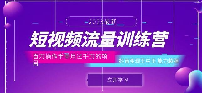 短视频流量训练营：百万操作手单月过千万的项目：抖音变现王中王能力超强-沐风资源库
