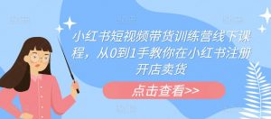 小红书短视频带货训练营线下课程，从0到1手教你在小红书注册开店卖货-沐风资源库