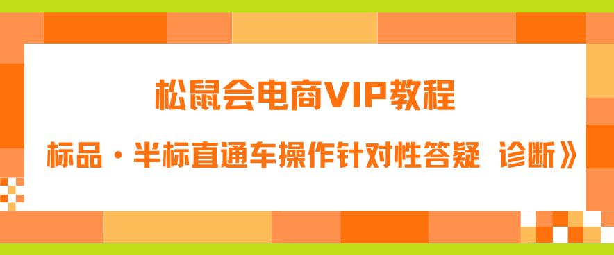 松鼠会电商VIP教程：松鼠《付费推广标品·半标直通车操作针对性答疑&诊断》-沐风资源库
