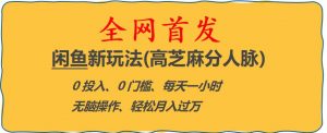 闲鱼新玩法(高芝麻分人脉)0投入0门槛,每天一小时，轻松月入过万【揭秘】-沐风资源库