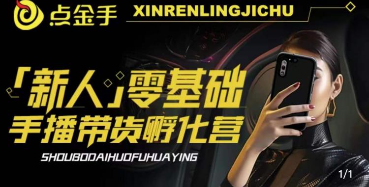 2023点金手·新人零基础手播带货孵化营：账号运营篇+主播话术篇+数据流量篇等-沐风资源库