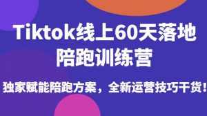 Tiktok线上60天落地陪跑训练营，独家赋能陪跑方案，全新运营技巧干货-沐风资源库