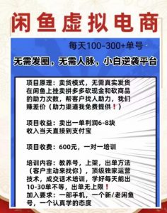 外边收费600多的闲鱼新玩法虚似电商之拼多多助力项目，单号100-300元-沐风资源库