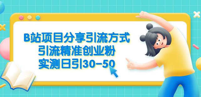 B站项目分享引流方式，引流精准创业粉，实测日引30-50【揭秘】-沐风资源库