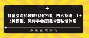 抖音引流私域转化线下课，四大系统，13种模型，教你学会搭建抖音私域体系-沐风资源库