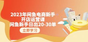 2023年闲鱼电商新手开店运营课：闲鱼新手日出20-30单（18节-实战干货）-沐风资源库