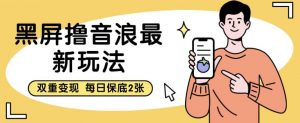 黑屏撸音浪最新玩法，双重变现，每日保底2张【揭秘】-沐风资源库
