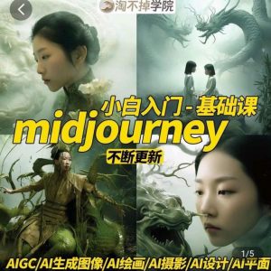 淘不掉学院·midjourney小白入门基础，​AI摄影+AI设计+AI绘画-AIGC作图-沐风资源库