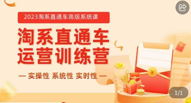 冠东·2023淘系直通车高级系统课，​实操性，系统性，实时性，直通车完整体系教学-沐风资源库