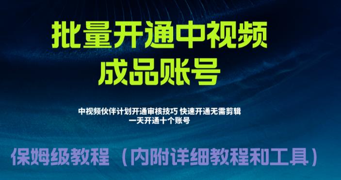 外面收费1980的暴力开通中视频计划教程，内附详细的快速通过中视频伙伴计划的办法-沐风资源库