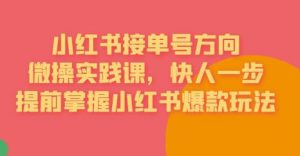 接单号方向·小红书微操实践课，快人一步，提前掌握小红书爆款玩法-沐风资源库