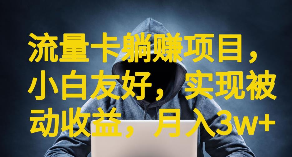 流量卡躺赚项目，小白友好，开设后台，实现被动收益，只要出卡，就能一直赚钱，利润高昂【揭秘】-沐风资源库