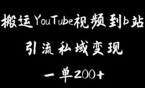 搬运YouTube视频到b站，引流私域一单利润200+，几乎0成本！【揭秘】-沐风资源库