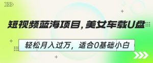 短视频蓝海项目，美女车载U盘，轻松月入过万，适合0基础小白【揭秘】-沐风资源库