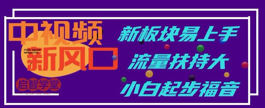 中视频新风口，新板块易上手，流量扶持大，小白起步福音【揭秘】-沐风资源库