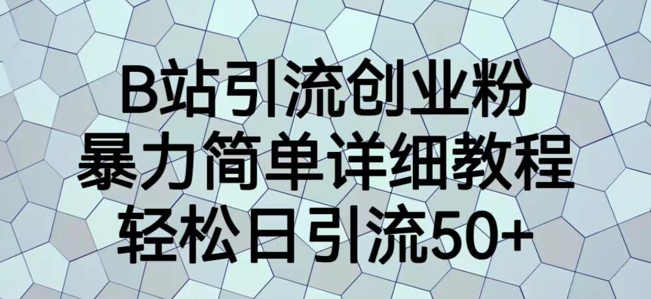 B站引流创业粉，暴力简单详细教程，轻松日引流50+【揭秘】-沐风资源库