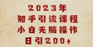 2023知乎引流课程，小白无脑操作日引200+【揭秘】-沐风资源库