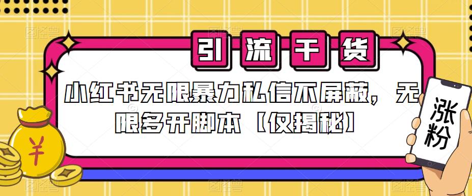 小红书无限暴力私信不屏蔽，无限多开脚本【仅揭秘】-沐风资源库